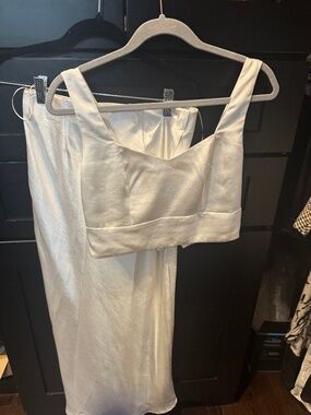 Greylin babel satin crop top